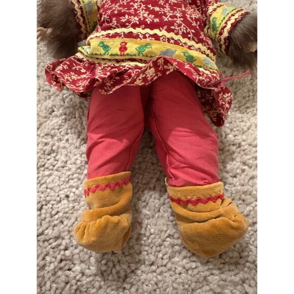 Vintage Arctic-Inspired Porcelain Eskimo Doll Tall Wooden Body‎ Moveable Legs - Picture 5 of 10